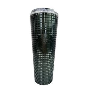 STARBUCKS Winter Green Grid Stainless Steel MagSlider Lid Mouth Tumbler Cup 24oz